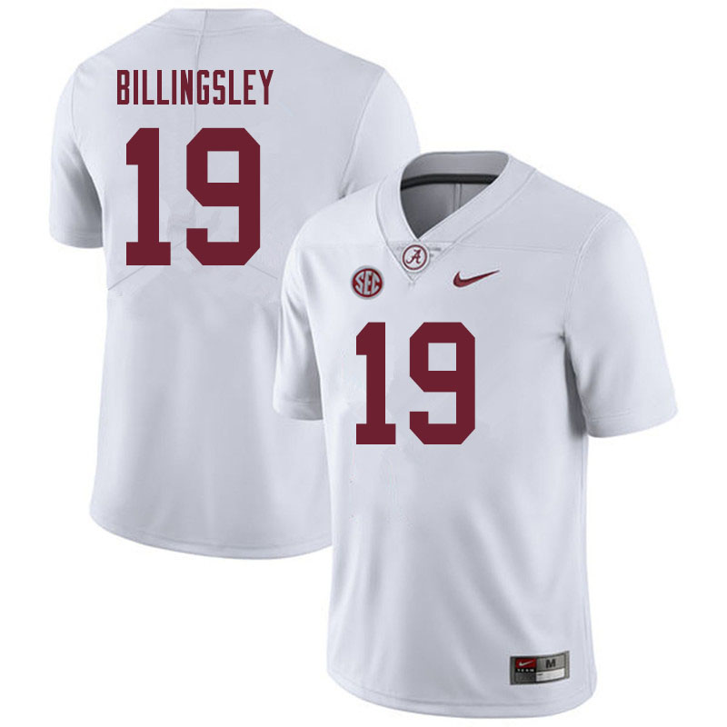 Alabama Crimson Tide Men's Jahleel Billingsley #19 White NCAA Nike Authentic Stitched 2019 College Football Jersey UZ16P86OX